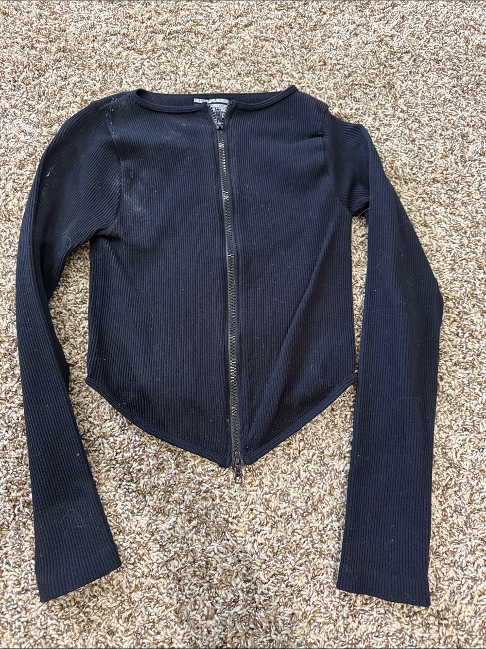Pretty Little Thing ribbed full zip shirt